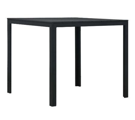 Table à manger carrée plastique et métal noir Roni