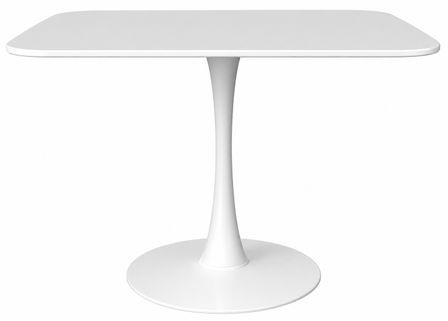 Table à manger carrée TULIPA – Plateau en bois – Pied central en métal – Design contemporain