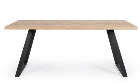 Table à manger DUKAT 180 cm – MDF plaqué & pieds acier
