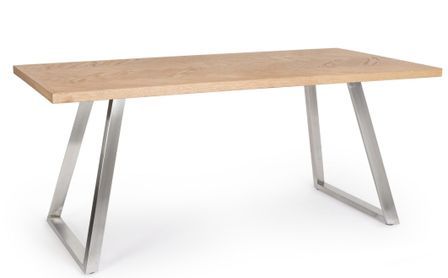 Table à manger DUKAT 180 cm – MDF plaqué & pieds acier