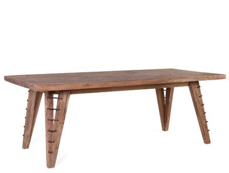 Table à manger en bois massif ORLANDA 220 cm – Bois vernis mat & fer