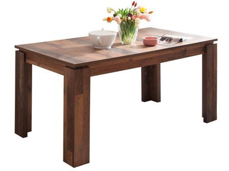 Table à manger extensible 160/200 cm chêne rustique Koryne