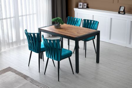 Table à manger extensible industrielle Sika 120/187 cm