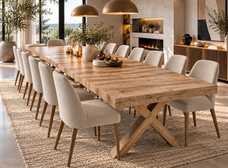 Table à manger extensible KOPAR 160 à 500 cm – Bois chêne noueux naturel – Fabrication italienne haut de gamme