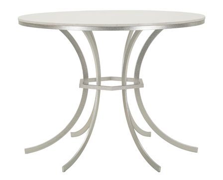 Table à manger Istanbul ronde effet marbre argenté