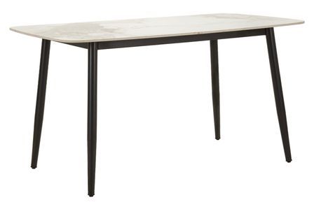 Table à manger Josh effet marbre noir design moderne