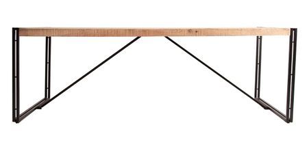 Table à manger manguier massif clair et pieds métal noir Eisler