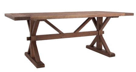 Table à manger orme massif foncé Kapa 200 cm