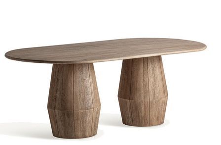 Table à manger ovale bois massif clair JACQUARD 220 cm – Design estudi{H}ac