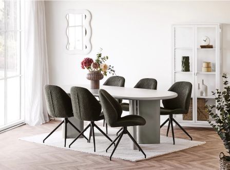 Table à manger ovale NAGANO 220 cm – Bois grège