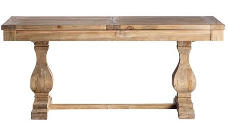 Table à manger rectangulaire à rallonge bois d'orme massif Bukila