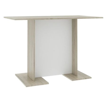 Table à manger rectangulaire blanc et chêne sonoma Level