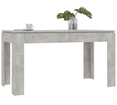 Table à manger rectangulaire bois gris béton Modra 140 cm