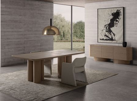 Table à manger rectangulaire en bois de chêne massif naturel KLOM 240 cm