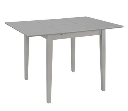 Table à manger rectangulaire extensible bois et hévéa massif gris Linkeo