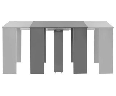 Table console extensible carrée gris brillant 90/133/175 cm Lamio