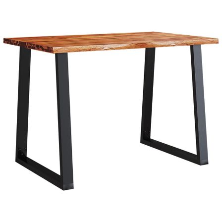 Table à manger rectangulaire industrielle Gaby - Plateau bois d'acacia et pieds en acier noir