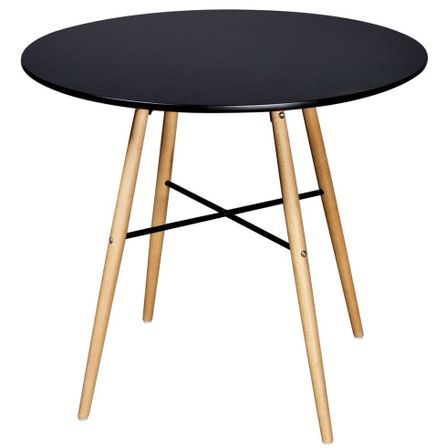 Table à manger ronde bois noir Chicca 80