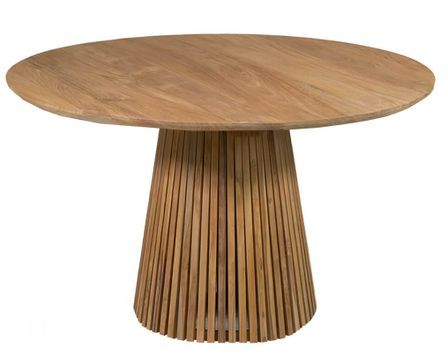 Table à manger ronde en bois massif KURIAL Ø130 cm – 6 places