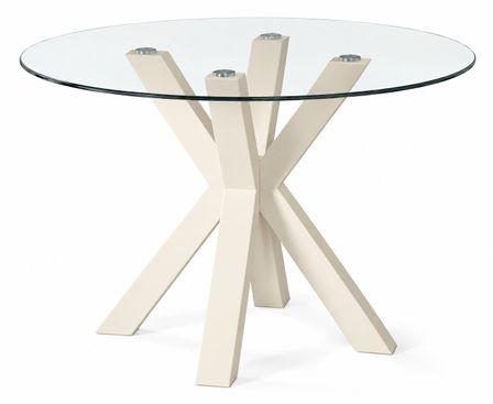 Table à manger ronde JADE en verre trempé et métal