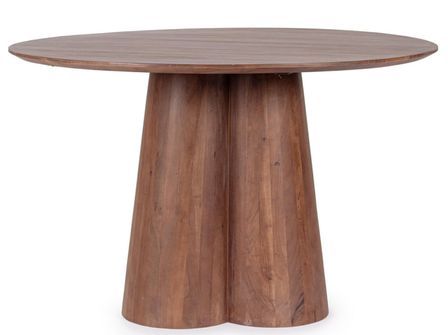 Table à manger ronde NASSOR Ø120 cm - Bois massif marron - 6 places