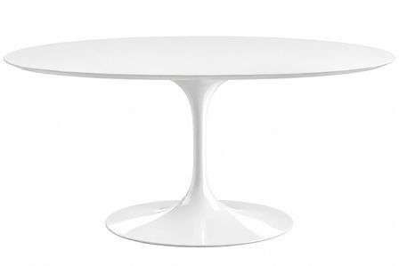 Table à manger ronde TULIPE – Plateau MDF laqué mat – Pied central en métal – Fabrication italienne haut de gamme