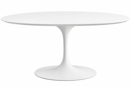 Table à manger ronde TULIPE – Plateau MDF laqué mat – Pied central en métal – Fabrication italienne haut de gamme