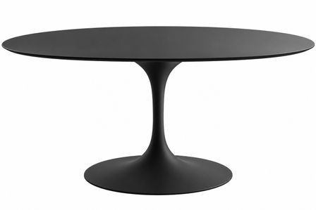 Table à manger ronde TULIPE – Plateau MDF laqué mat – Pied central en métal – Fabrication italienne haut de gamme