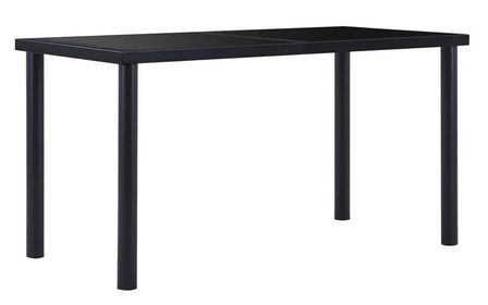 Table à manger verre trempé et pieds métal noir Orati 140 cm