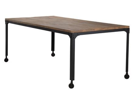 Table à manger vintage bois recyclé et pieds noir Kylan 200 cm