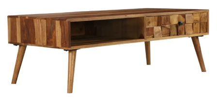 Table basse 1 tiroir sesham massif foncé Bounky