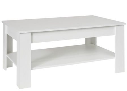 Table basse 2 niveaux blanc mat Koryne L 110 x H 47 x P 65 cm