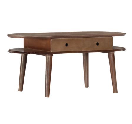 Table basse 2 tiroirs acacia massif foncé Sopra