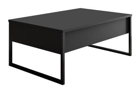 Table basse 2 tiroirs mélaminé gris et blanc Sed 110 cm