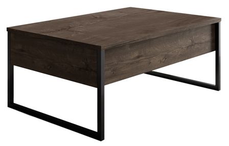 Table basse 2 tiroirs mélaminé gris et blanc Sed 110 cm