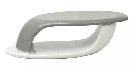 Table basse à LED fibre de verre blanc et gris brillant Scoty