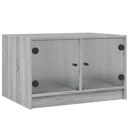 Table basse avec portes en verre sonoma gris 68x50x42 cm