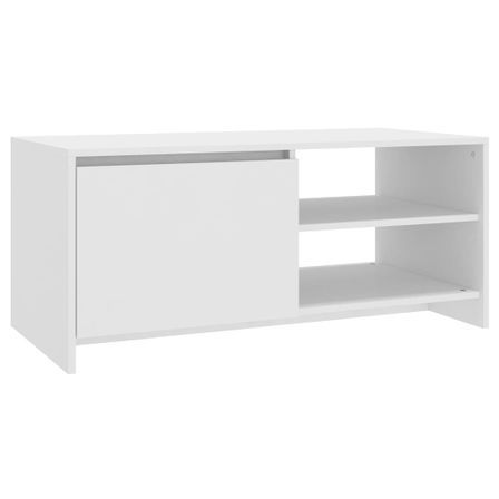 Table basse Blanc 102x50x45 cm Bois d'ingénierie 2