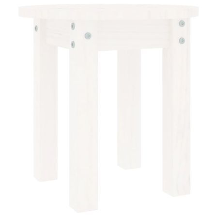 Table basse Blanc Ø 35x35 cm Bois massif de pin