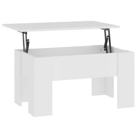 Table basse Blanc 79x49x41 cm Bois d'ingénierie
