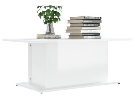 Table basse Blanc brillant 102x55,5x40 cm
