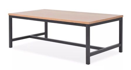 Table basse bois de frêne clair et pieds métal noir Castle