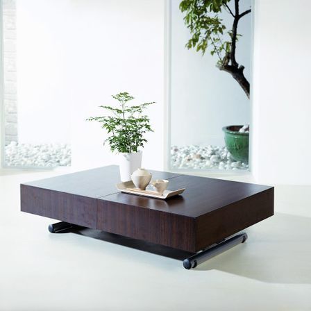 Table basse bois wengé relevable Casy