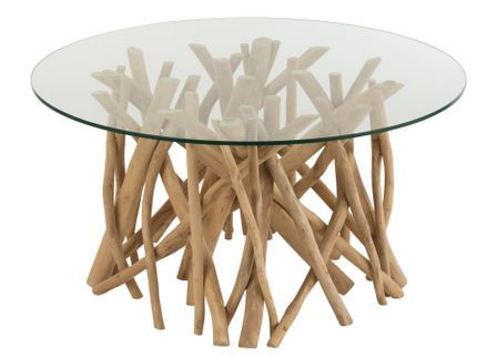 Table basse branches teck naturel Charles D 63 cm
