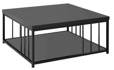 Table basse carrée anthracite et métal noir Tonya 90 cm