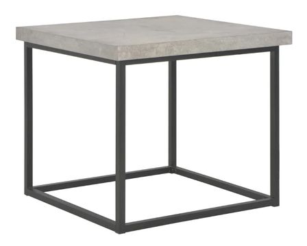 Table basse carrée béton gris et métal noir Nouria L 55