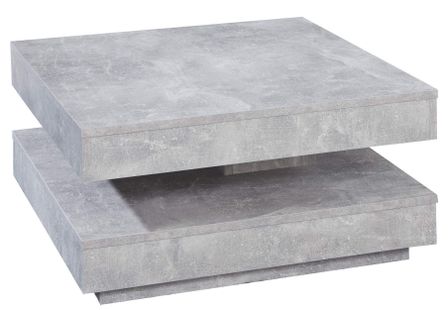 Table basse carrée gris béton pivotante Synchra 70 cm