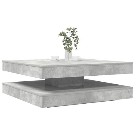 Table basse carrée rotative à 360 degrés Italo 90 cm – Moderne et pratique