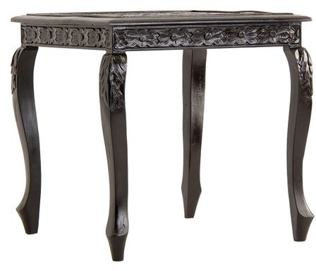 Table basse carrée teck massif noir Davian