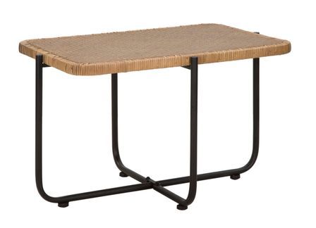 Table basse Cebu rotin et métal noir design naturel